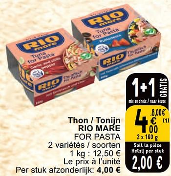 Promoties Thon - tonijn rio mare for pasta - Rio Mare - Geldig van 30/04/2024 tot 06/05/2024 bij Cora