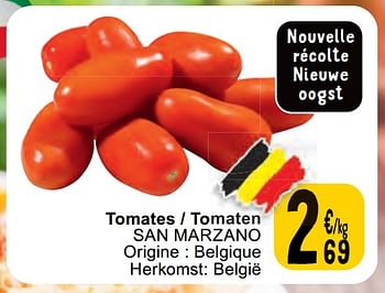 Promoties Tomates - tomaten san marzano - Huismerk - Cora - Geldig van 30/04/2024 tot 06/05/2024 bij Cora