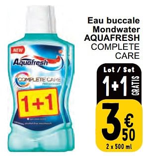 Promoties Eau buccale mondwater aquafresh complete care - Aquafresh - Geldig van 30/04/2024 tot 06/05/2024 bij Cora
