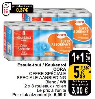 Promotions Essuie-tout - keukenrol cora offre spéciale speciale aanbieding - Produit maison - Cora - Valide de 30/04/2024 à 06/05/2024 chez Cora