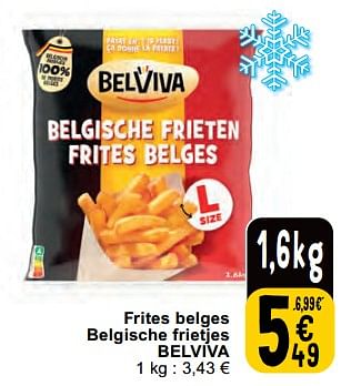 Promoties Frites belges belgische frietjes belviva - Belviva - Geldig van 30/04/2024 tot 06/05/2024 bij Cora