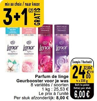 Promoties Parfum de linge geurbooster voor je was - Lenor - Geldig van 30/04/2024 tot 06/05/2024 bij Cora