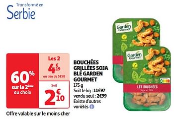 Promoties Bouchées grillées soja blé garden gourmet - Garden Gourmet - Geldig van 30/04/2024 tot 06/05/2024 bij Auchan