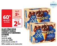 Glace cône coeur fondant vanille chocolat et brownies extreme-Nestlé