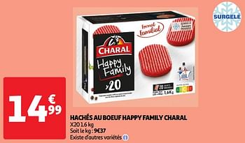 Promotions Hachés au boeuf happy family charal - Charal - Valide de 30/04/2024 à 06/05/2024 chez Auchan Ronq