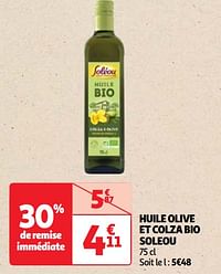 Huile olive et colza bio soleou-Soléou