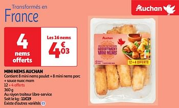 Promoties Mini nems auchan - Huismerk - Auchan - Geldig van 30/04/2024 tot 06/05/2024 bij Auchan