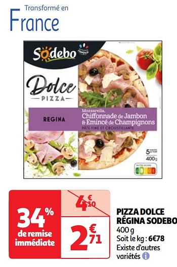 Promoties Pizza dolce régina sodebo - Sodebo - Geldig van 30/04/2024 tot 06/05/2024 bij Auchan