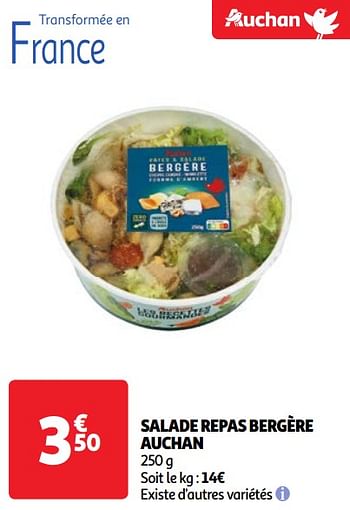 Promoties Salade repas bergère auchan - Huismerk - Auchan - Geldig van 30/04/2024 tot 06/05/2024 bij Auchan