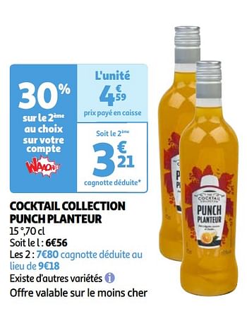 Promoties Cocktail collection punch planteur - Huismerk - Auchan - Geldig van 30/04/2024 tot 06/05/2024 bij Auchan