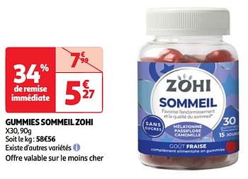 Promoties Gummies sommeil zohi - Zohi - Geldig van 30/04/2024 tot 06/05/2024 bij Auchan