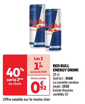 Promoties Red bull energy drink - Red Bull - Geldig van 30/04/2024 tot 06/05/2024 bij Auchan