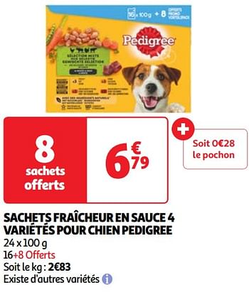 Promotions Sachets fraîcheur en sauce 4 variétés pour chien pedigree - Pedigree - Valide de 30/04/2024 à 06/05/2024 chez Auchan Ronq