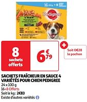 Promoties Sachets fraîcheur en sauce 4 variétés pour chien pedigree - Pedigree - Geldig van 30/04/2024 tot 06/05/2024 bij Auchan
