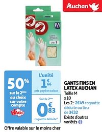 Gants fins en latex auchan-Huismerk - Auchan