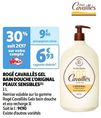 Promotions Rogé cavaillès gel bain douche l`original peaux sensibles - Rogé Cavaillés - Valide de 30/04/2024 à 06/05/2024 chez Auchan Ronq