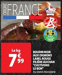 Boudin noir aux oignons label rouge filière auchan-Huismerk - Auchan