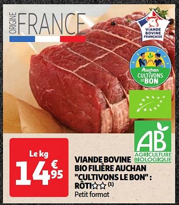 Promoties Viande bovine bio filière auchan - Huismerk - Auchan - Geldig van 30/04/2024 tot 06/05/2024 bij Auchan