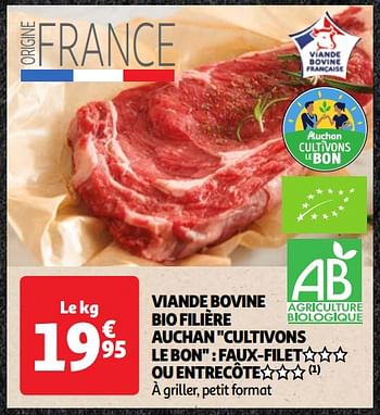 Promoties Viande bovine bio filière auchan - Huismerk - Auchan - Geldig van 30/04/2024 tot 06/05/2024 bij Auchan