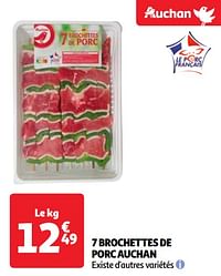 7 brochettes de porc auchan-Huismerk - Auchan