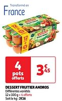 Promoties Dessert fruitier andros - Andros - Geldig van 30/04/2024 tot 06/05/2024 bij Auchan