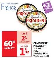 Promoties Camembert président - Président - Geldig van 30/04/2024 tot 06/05/2024 bij Auchan