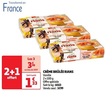 Promoties Crème brûlée rians - Rians - Geldig van 30/04/2024 tot 06/05/2024 bij Auchan
