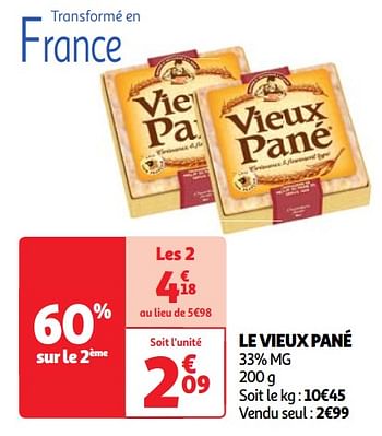 Promotions Le vieux pané - Le Vieux Pané - Valide de 30/04/2024 à 06/05/2024 chez Auchan Ronq