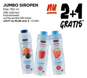 Promotions Jumbo aardbei siroop - Produit Maison - Jumbo - Valide de 01/05/2024 à 07/05/2024 chez Jumbo