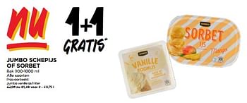 Promotions Jumbo vanille ijs - Produit Maison - Jumbo - Valide de 01/05/2024 à 07/05/2024 chez Jumbo