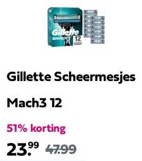 Promoties Gillette scheermesjes mach3 - Gillette - Geldig van 02/05/2024 tot 05/05/2024 bij Plein