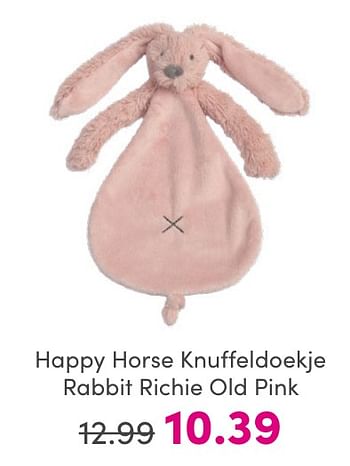 Promoties Happy horse knuffeldoekje rabbit richie old pink - Happy Horse - Geldig van 30/04/2024 tot 06/05/2024 bij Baby & Tiener Megastore