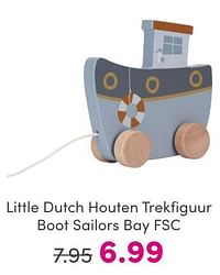 Little dutch houten trekfiguur boot sailors bay fsc-Little Dutch