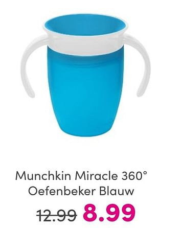Promotions Munchkin miracle 360° oefenbeker blauw - Munchkin - Valide de 30/04/2024 à 06/05/2024 chez Baby & Tiener Megastore