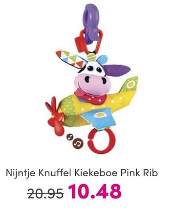 Promoties Nijntje knuffel kiekeboe pink rib - Nijntje - Geldig van 30/04/2024 tot 06/05/2024 bij Baby & Tiener Megastore