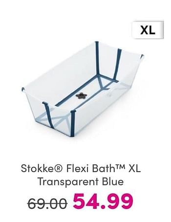Promotions Stokke flexi bath xl transparent blue - Stokke - Valide de 30/04/2024 à 06/05/2024 chez Baby & Tiener Megastore
