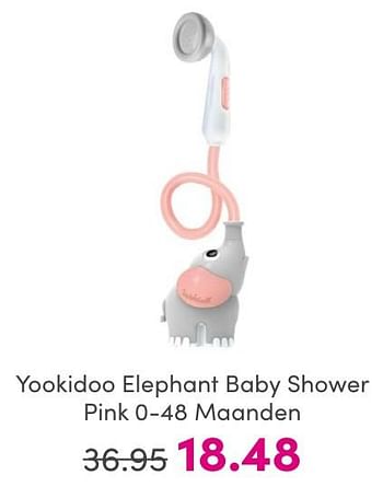 Promoties Yookidoo elephant baby shower pink 0-48 maanden - Yookidoo - Geldig van 30/04/2024 tot 06/05/2024 bij Baby & Tiener Megastore