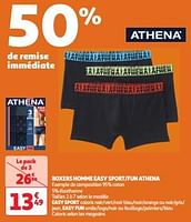 Promoties Boxers homme easy sport-fun athena - Athena - Geldig van 30/04/2024 tot 06/05/2024 bij Auchan