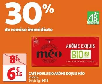 Promotions Café moulu bio arôme exquis méo - Meo - Valide de 30/04/2024 à 06/05/2024 chez Auchan Ronq