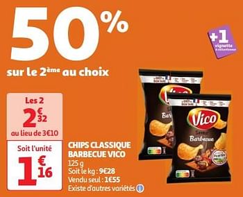 Promoties Chips classique barbecue vico - Vico - Geldig van 30/04/2024 tot 06/05/2024 bij Auchan