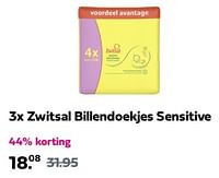 Promoties Zwitsal billendoekjes sensitive - Zwitsal - Geldig van 02/05/2024 tot 05/05/2024 bij Plein