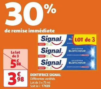 Promoties Dentifrice signal - Signal - Geldig van 30/04/2024 tot 06/05/2024 bij Auchan