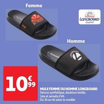 Promotions Mule femme ou homme longboard - Longboard - Valide de 30/04/2024 à 06/05/2024 chez Auchan Ronq