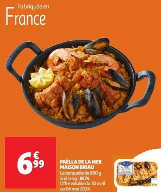 Promoties Paëlla de la mer maison briau - Briau - Geldig van 30/04/2024 tot 06/05/2024 bij Auchan