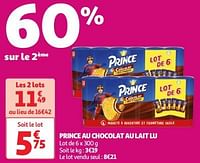 Promoties Prince au chocolat au lait lu - Lu - Geldig van 30/04/2024 tot 06/05/2024 bij Auchan