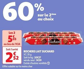 Promotions Rochers lait suchard - Rochers - Valide de 30/04/2024 à 06/05/2024 chez Auchan Ronq