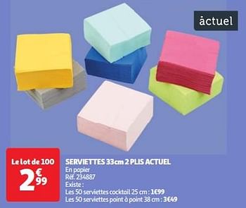 Promoties Serviettes actuel - Huismerk - Auchan - Geldig van 30/04/2024 tot 06/05/2024 bij Auchan