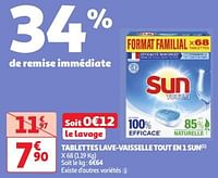 Promoties Tablettes lave-vaisselle tout en 1 sun - Sun - Geldig van 30/04/2024 tot 06/05/2024 bij Auchan