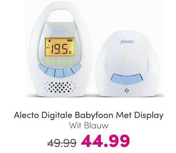 Promotions Alecto digitale babyfoon met display wit blauw - Alecto - Valide de 30/04/2024 à 06/05/2024 chez Baby & Tiener Megastore