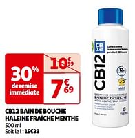 Promoties Cb12 bain de bouche haleine fraîche menthe - CB12 - Geldig van 30/04/2024 tot 20/05/2024 bij Auchan